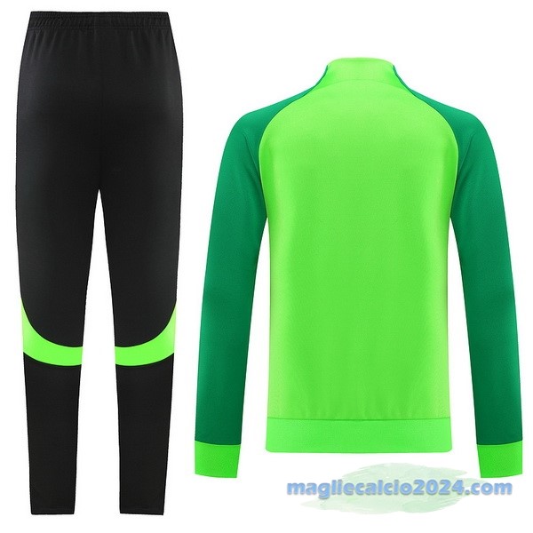 Set Completo Ropa Deportiva Con Cremallera Larga Nike 2022 2023 Nero II Verde Poco Prezzo
