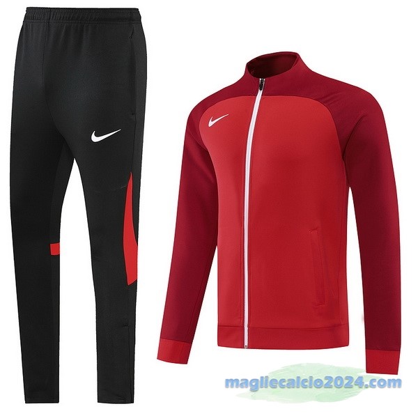 Set Completo Ropa Deportiva Con Cremallera Larga Nike 2022 2023 Nero I Rosso Poco Prezzo