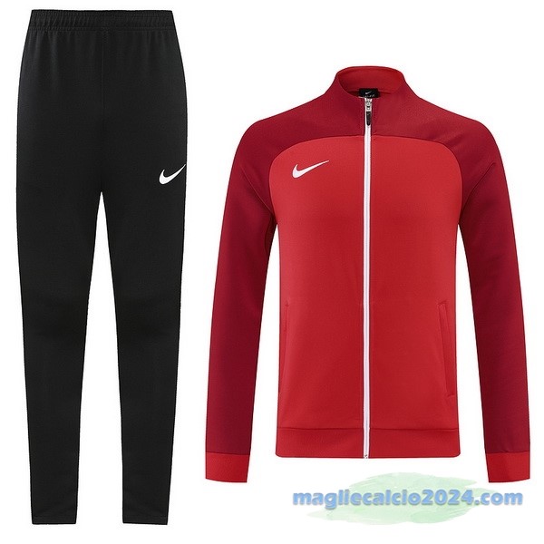 Set Completo Ropa Deportiva Con Cremallera Larga Nike 2022 2023 Nero I Rosso Poco Prezzo