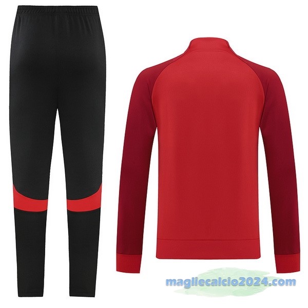 Set Completo Ropa Deportiva Con Cremallera Larga Nike 2022 2023 Nero I Rosso Poco Prezzo