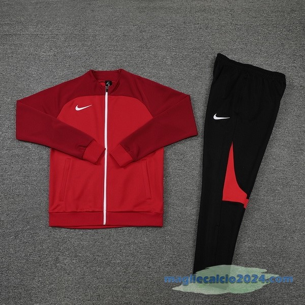 Set Completo Ropa Deportiva Con Cremallera Larga Nike 2022 2023 Nero I Rosso Poco Prezzo