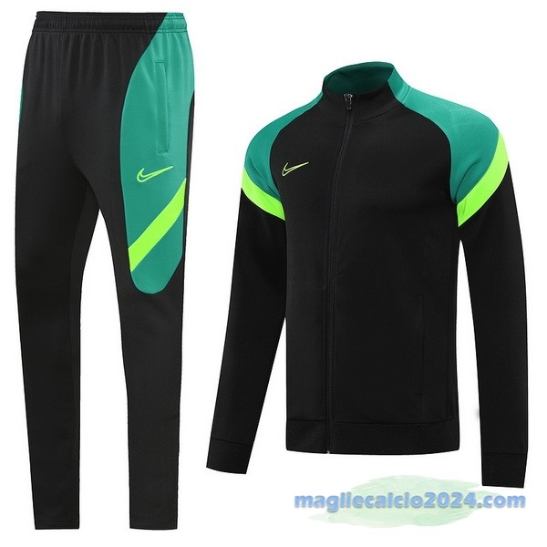 Set Completo Ropa Deportiva Con Cremallera Larga Nike 2022 2023 Nero I Verde Poco Prezzo