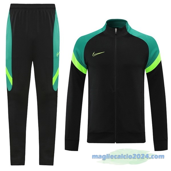 Set Completo Ropa Deportiva Con Cremallera Larga Nike 2022 2023 Nero I Verde Poco Prezzo
