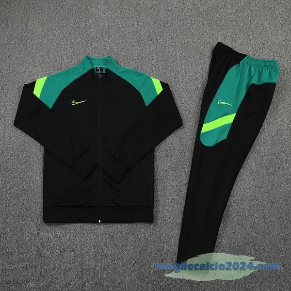 Set Completo Ropa Deportiva Con Cremallera Larga Nike 2022 2023 Nero I Verde Poco Prezzo