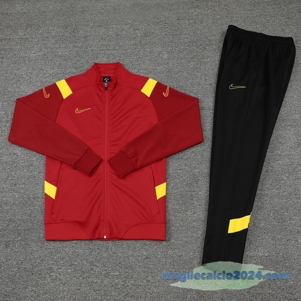 Set Completo Ropa Deportiva Con Cremallera Larga Nike 2022 2023 Nero Rosso Poco Prezzo