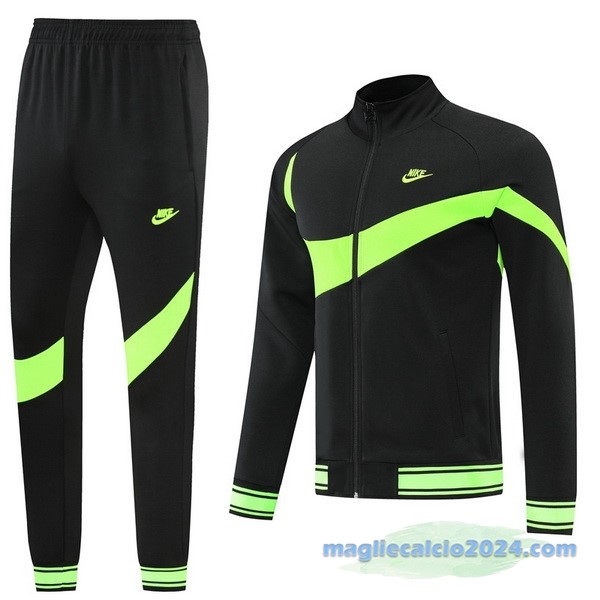 Set Completo Ropa Deportiva Con Cremallera Larga Nike 2022 2023 Nero Verde Poco Prezzo