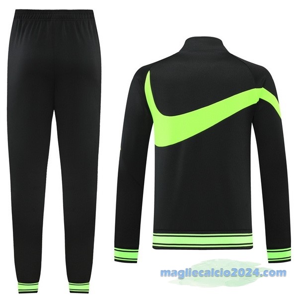 Set Completo Ropa Deportiva Con Cremallera Larga Nike 2022 2023 Nero Verde Poco Prezzo