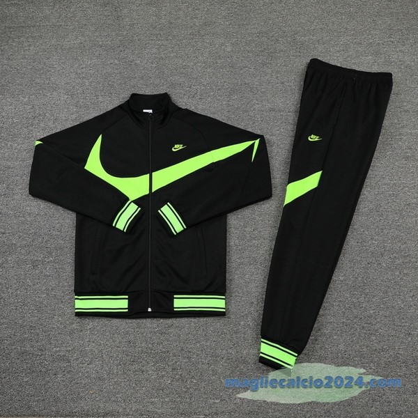 Set Completo Ropa Deportiva Con Cremallera Larga Nike 2022 2023 Nero Verde Poco Prezzo