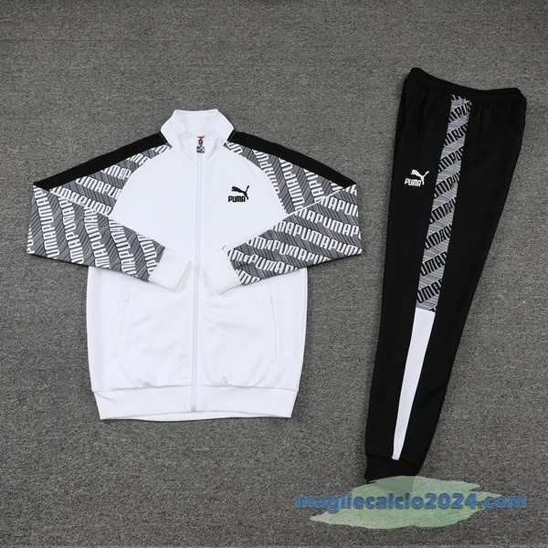 Set Completo Ropa Deportiva Con Cremallera Larga PUMA 2022 2023 Bianco Nero Poco Prezzo
