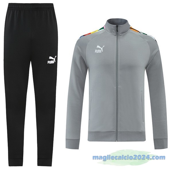 Set Completo Ropa Deportiva Con Cremallera Larga PUMA 2022 2023 Grigio Nero Poco Prezzo