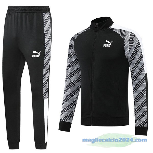 Set Completo Ropa Deportiva Con Cremallera Larga PUMA 2022 2023 Nero Grigio Poco Prezzo