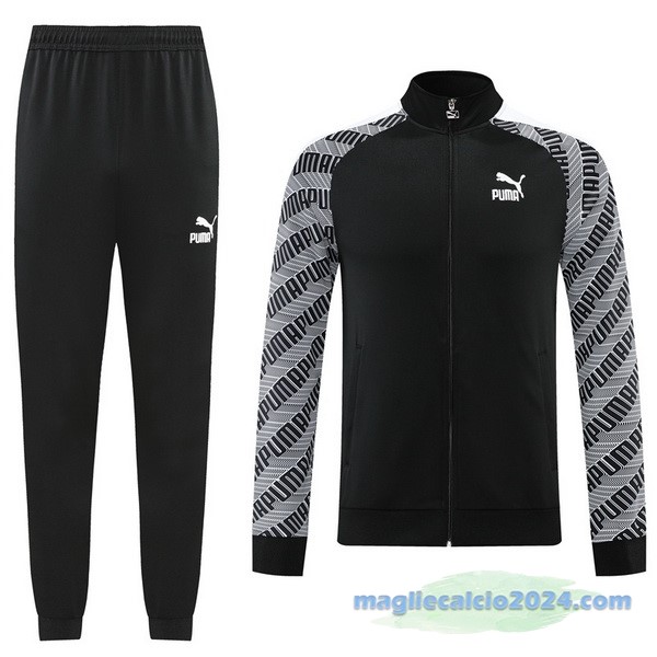 Set Completo Ropa Deportiva Con Cremallera Larga PUMA 2022 2023 Nero Grigio Poco Prezzo
