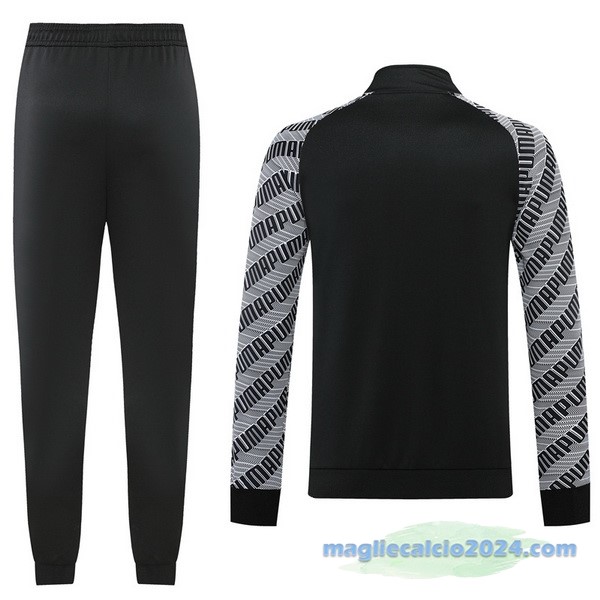 Set Completo Ropa Deportiva Con Cremallera Larga PUMA 2022 2023 Nero Grigio Poco Prezzo
