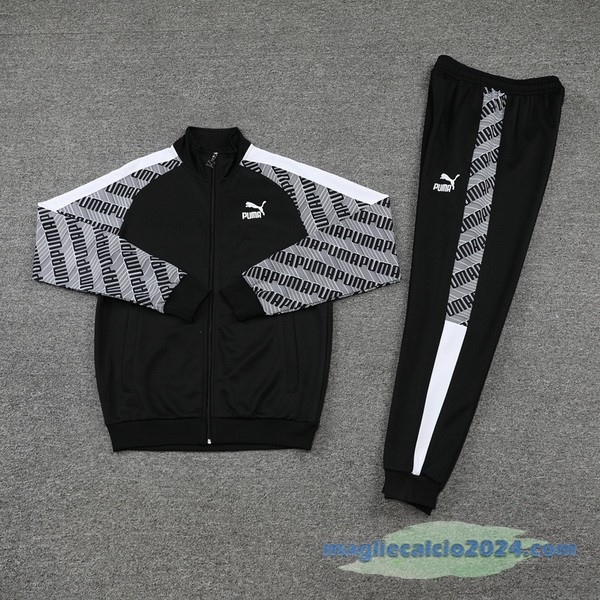 Set Completo Ropa Deportiva Con Cremallera Larga PUMA 2022 2023 Nero Grigio Poco Prezzo