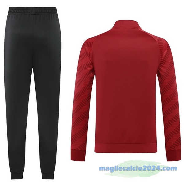 Set Completo Ropa Deportiva Con Cremallera Larga PUMA 2022 2023 Nero Rosso Poco Prezzo