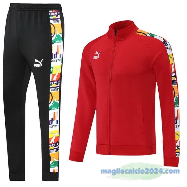 Set Completo Ropa Deportiva Con Cremallera Larga PUMA 2022 2023 Rosso Nero Poco Prezzo