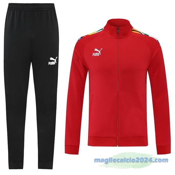 Set Completo Ropa Deportiva Con Cremallera Larga PUMA 2022 2023 Rosso Nero Poco Prezzo