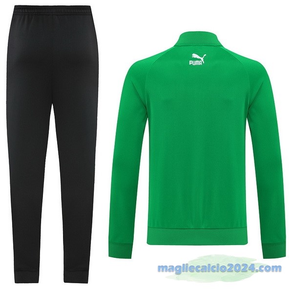 Set Completo Ropa Deportiva Con Cremallera Larga PUMA 2022 2023 Verde Nero Poco Prezzo