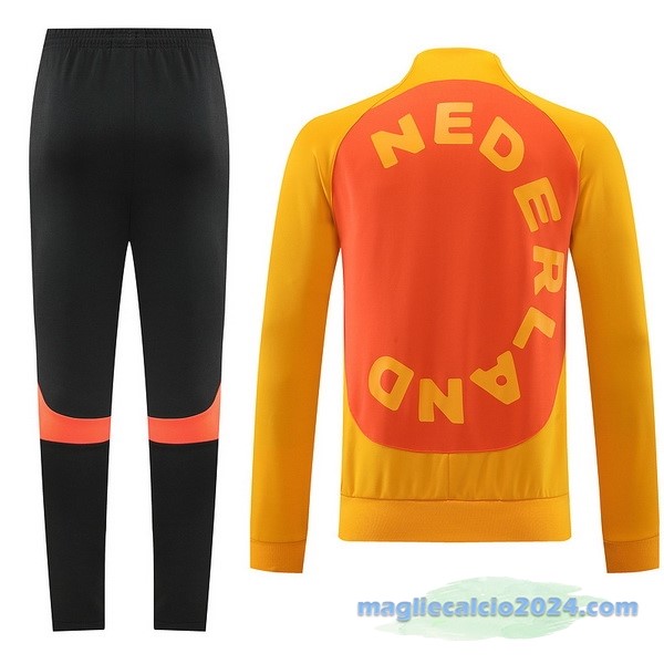 Set Completo Ropa Deportiva Con Cremallera Larga Paesi Bassi 2022 Arancione Nero Poco Prezzo
