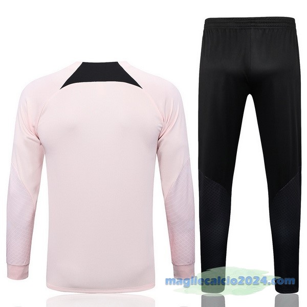 Set Completo Ropa Deportiva Con Cremallera Larga Paris Saint Germain 2022 2023 Rosa Nero Poco Prezzo