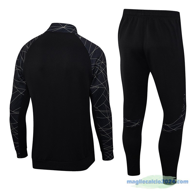 Set Completo Ropa Deportiva Con Cremallera Larga Paris Saint Germain 2023 2024 I Nero Poco Prezzo