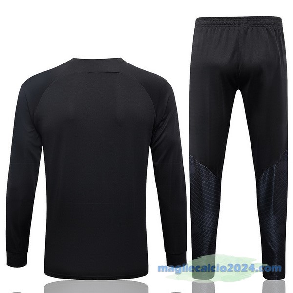 Set Completo Ropa Deportiva Con Cremallera Larga Paris Saint Germain 2023 2024 Nero Poco Prezzo