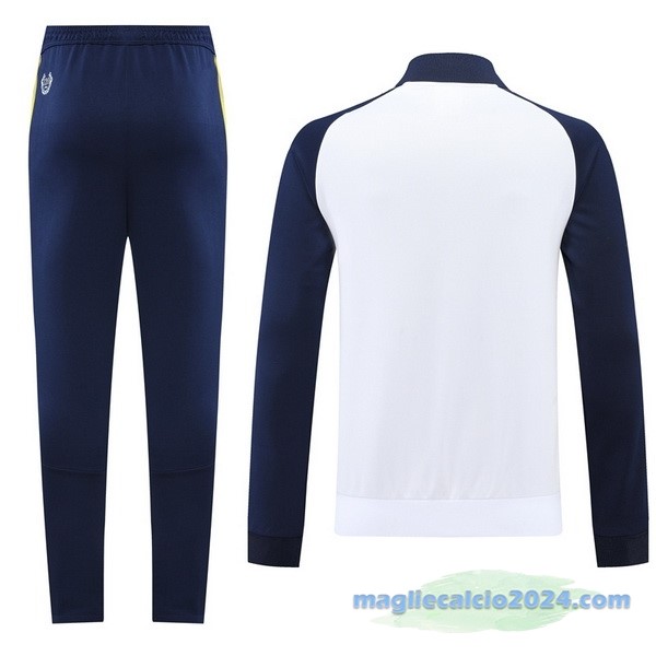 Set Completo Ropa Deportiva Con Cremallera Larga Real Madrid 2022 2023 Azul Navy Bianco Poco Prezzo