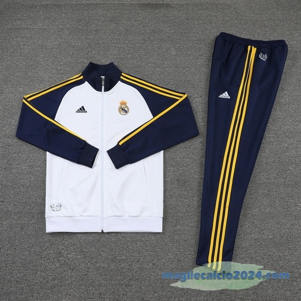 Set Completo Ropa Deportiva Con Cremallera Larga Real Madrid 2022 2023 Azul Navy Bianco Poco Prezzo