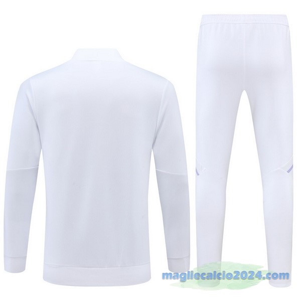 Set Completo Ropa Deportiva Con Cremallera Larga Real Madrid 2022 2023 Bianco Poco Prezzo