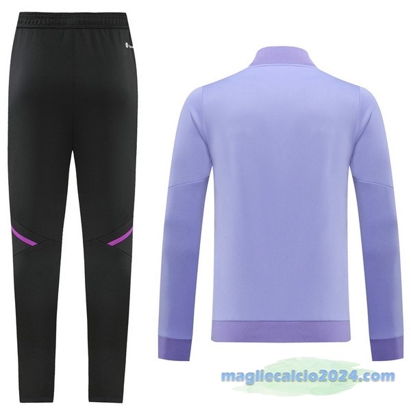 Set Completo Ropa Deportiva Con Cremallera Larga Real Madrid 2022 2023 Nero I Purpureo Poco Prezzo