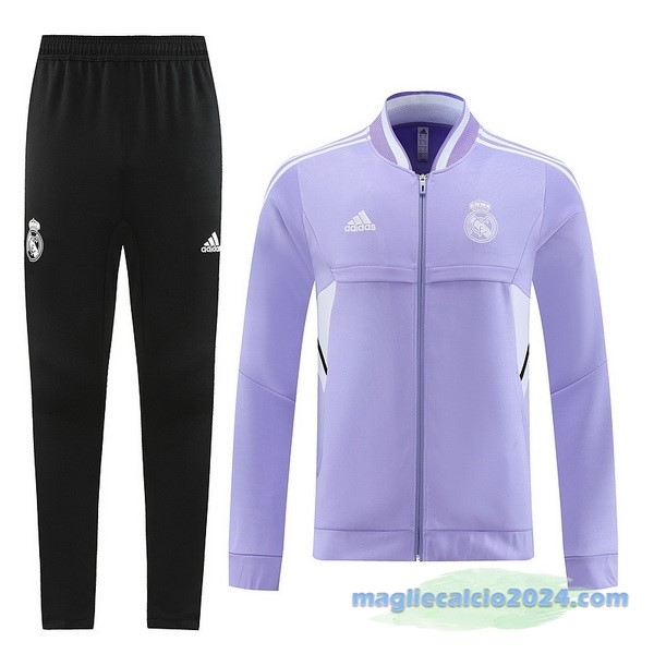 Set Completo Ropa Deportiva Con Cremallera Larga Real Madrid 2022 2023 Nero Purpureo Poco Prezzo