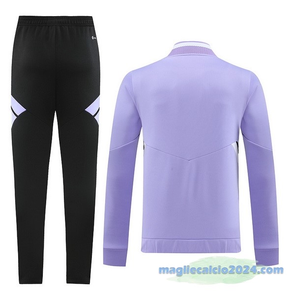 Set Completo Ropa Deportiva Con Cremallera Larga Real Madrid 2022 2023 Nero Purpureo Poco Prezzo