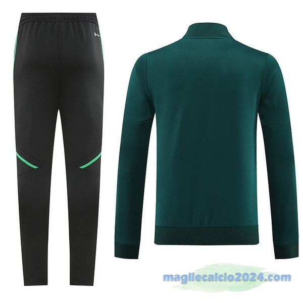 Set Completo Ropa Deportiva Con Cremallera Larga Real Madrid 2022 2023 Nero Verde Poco Prezzo