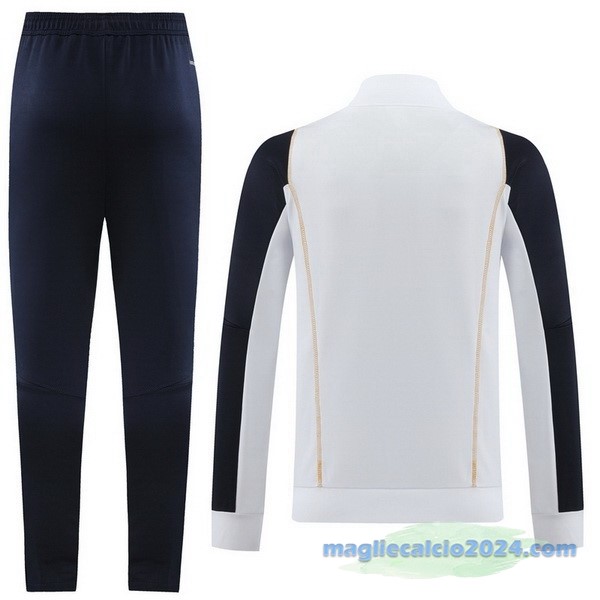 Set Completo Ropa Deportiva Con Cremallera Larga Real Madrid 2023 2024 Azul Navy Bianco Poco Prezzo