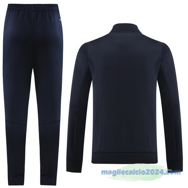 Set Completo Ropa Deportiva Con Cremallera Larga Real Madrid 2023 2024 Azul Navy Poco Prezzo