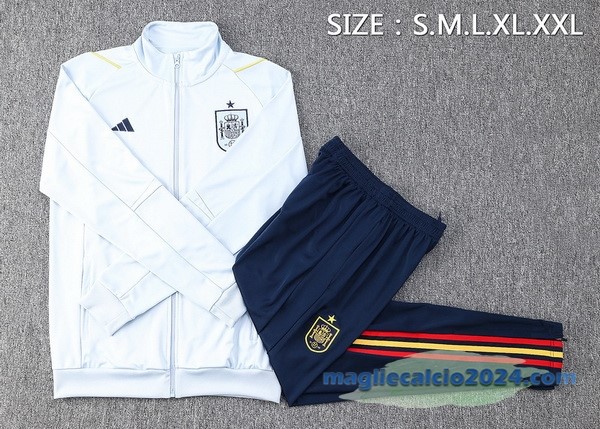 Set Completo Ropa Deportiva Con Cremallera Larga Spagna 2022 Azul Rosso Poco Prezzo