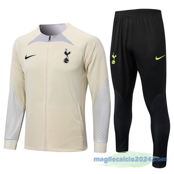 Set Completo Ropa Deportiva Con Cremallera Larga Tottenham Hotspur 2022 2023 Bianco Giallo Nero Poco Prezzo