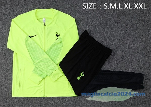 Set Completo Ropa Deportiva Con Cremallera Larga Tottenham Hotspur 2022 2023 Verde Nero Poco Prezzo