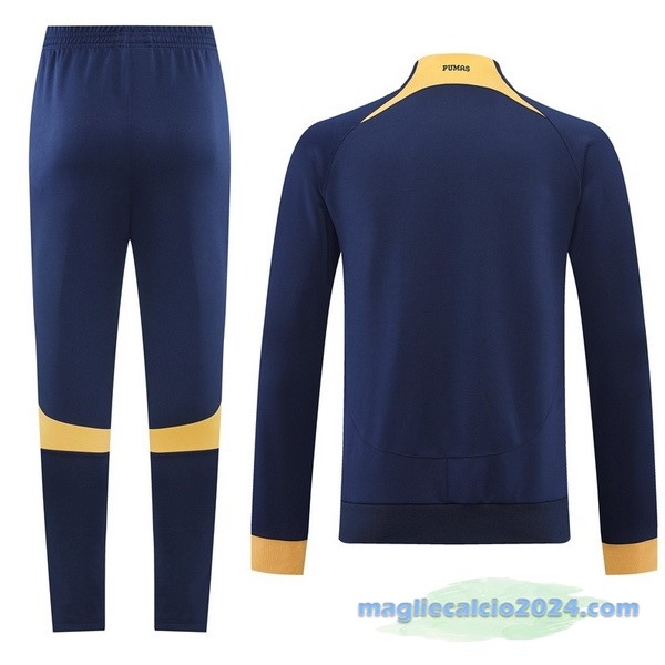 Set Completo Ropa Deportiva Con Cremallera Larga UNAM Pumas 2022 2023 Azul Navy Giallo Poco Prezzo