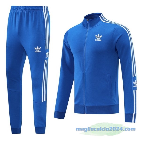 Set Completo Ropa Deportiva Con Cremallera Larga adidas 2022 2023 Azul Bianco Poco Prezzo