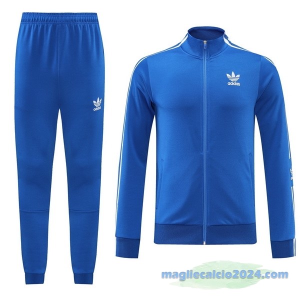 Set Completo Ropa Deportiva Con Cremallera Larga adidas 2022 2023 Azul Bianco Poco Prezzo