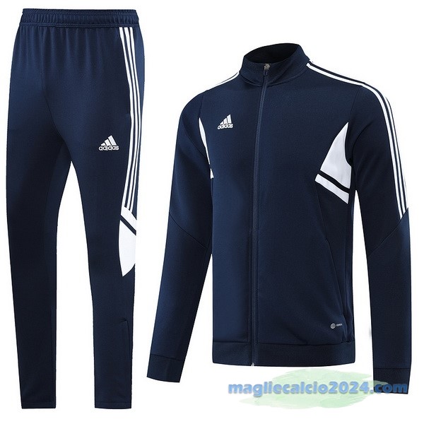 Set Completo Ropa Deportiva Con Cremallera Larga adidas 2022 2023 Azul Navy Bianco Poco Prezzo