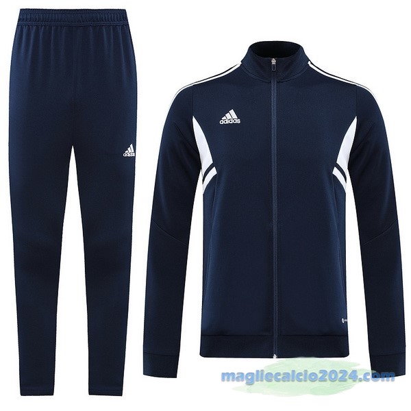 Set Completo Ropa Deportiva Con Cremallera Larga adidas 2022 2023 Azul Navy Bianco Poco Prezzo