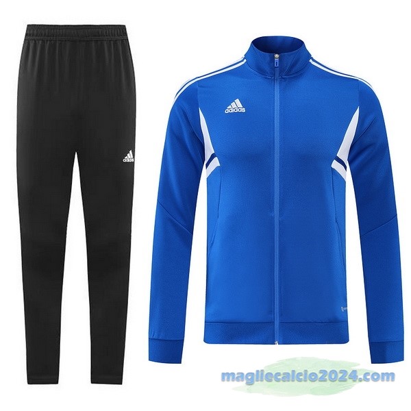Set Completo Ropa Deportiva Con Cremallera Larga adidas 2022 2023 Azul Nero Bianco Poco Prezzo
