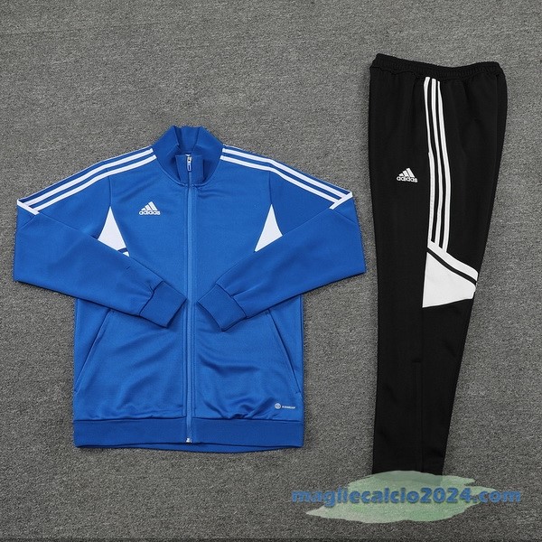 Set Completo Ropa Deportiva Con Cremallera Larga adidas 2022 2023 Azul Nero Bianco Poco Prezzo