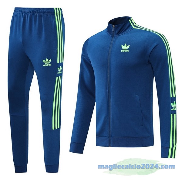 Set Completo Ropa Deportiva Con Cremallera Larga adidas 2022 2023 Azul Verde Poco Prezzo