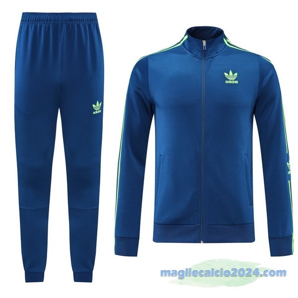 Set Completo Ropa Deportiva Con Cremallera Larga adidas 2022 2023 Azul Verde Poco Prezzo