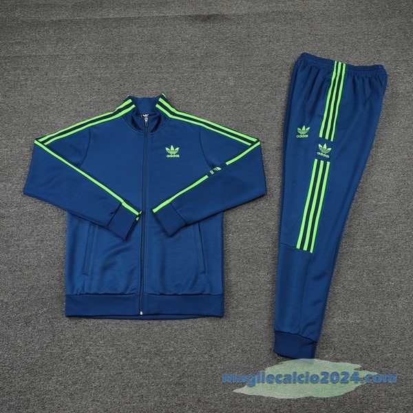 Set Completo Ropa Deportiva Con Cremallera Larga adidas 2022 2023 Azul Verde Poco Prezzo