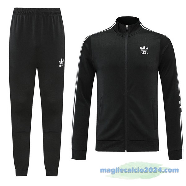 Set Completo Ropa Deportiva Con Cremallera Larga adidas 2022 2023 Nero Poco Prezzo