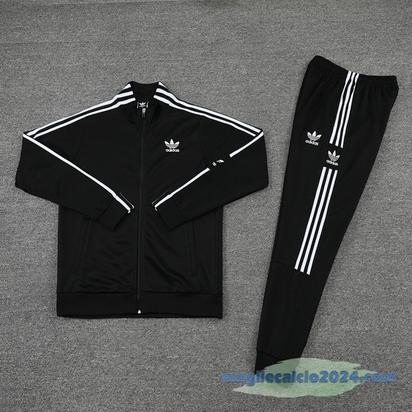 Set Completo Ropa Deportiva Con Cremallera Larga adidas 2022 2023 Nero Poco Prezzo
